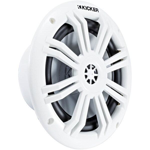 Main product image for Kicker KM60-4 6-1/2" Marine Coaxial Speaker White 4 Ohm267-6974